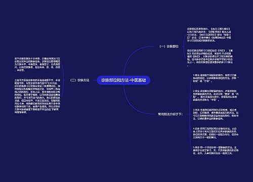 诊脉部位和方法-中医基础