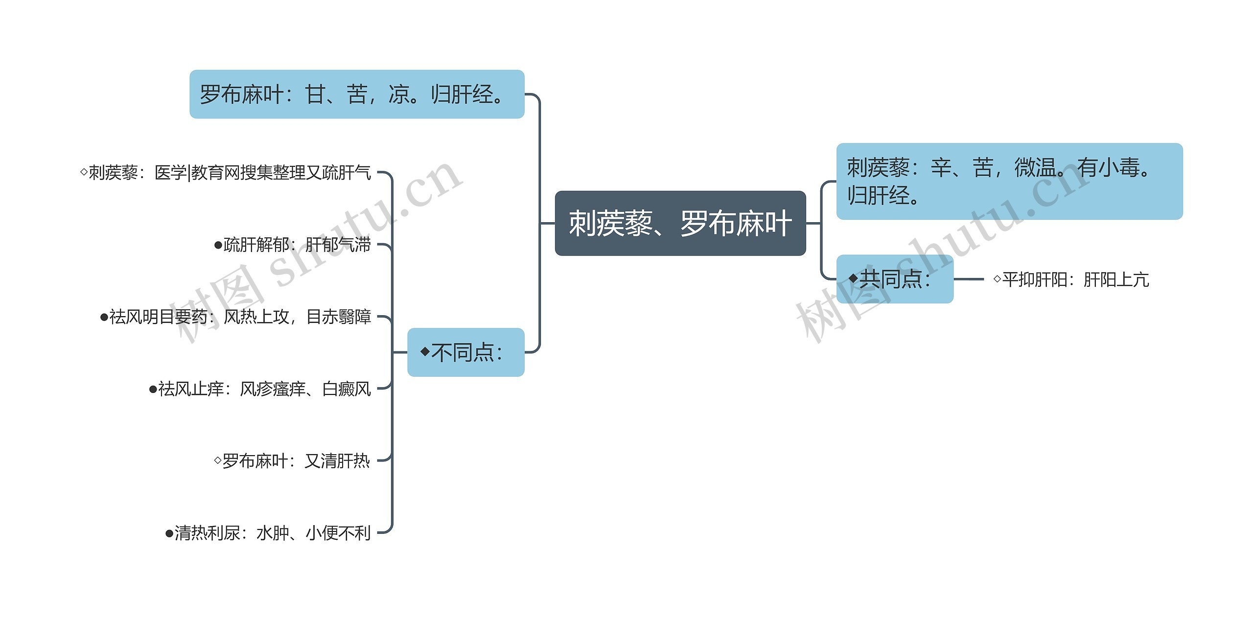 刺蒺藜、罗布麻叶思维导图