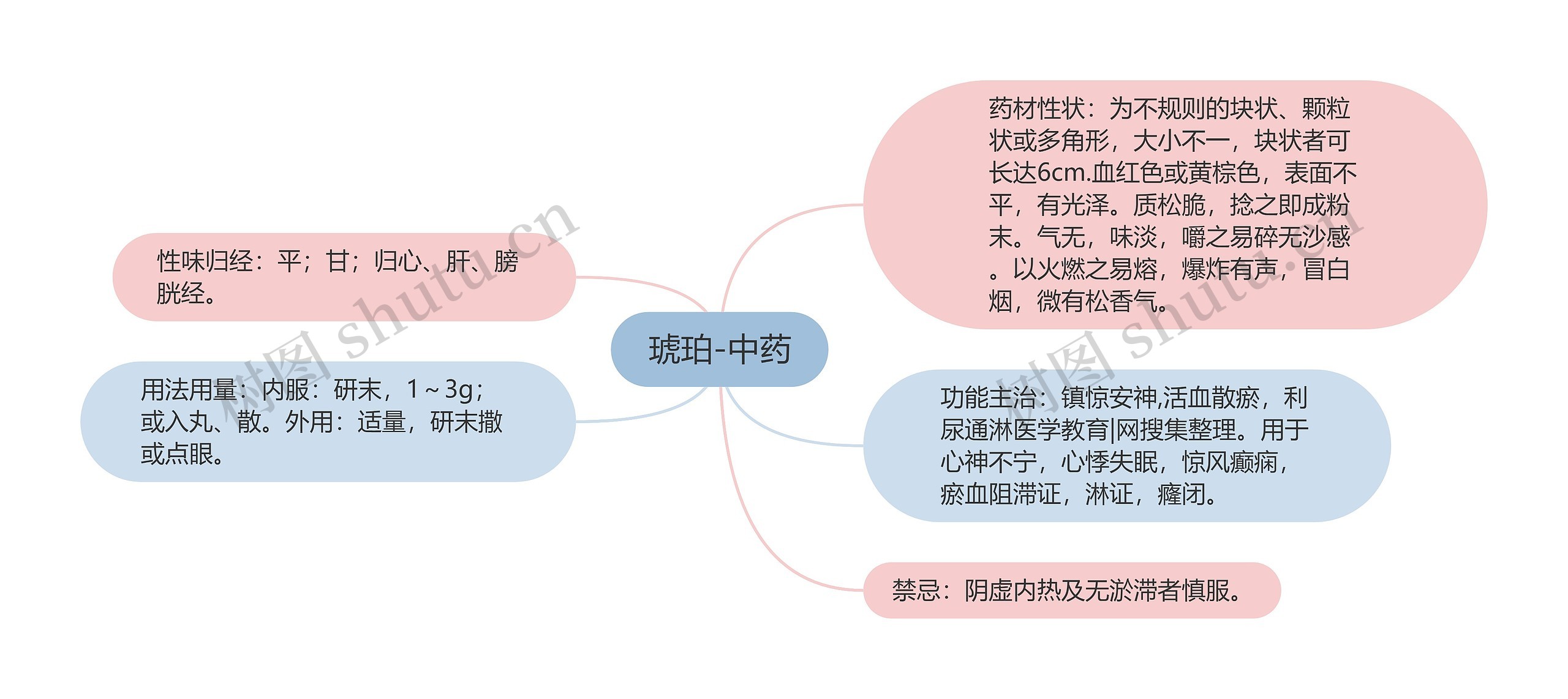 琥珀-中药思维导图