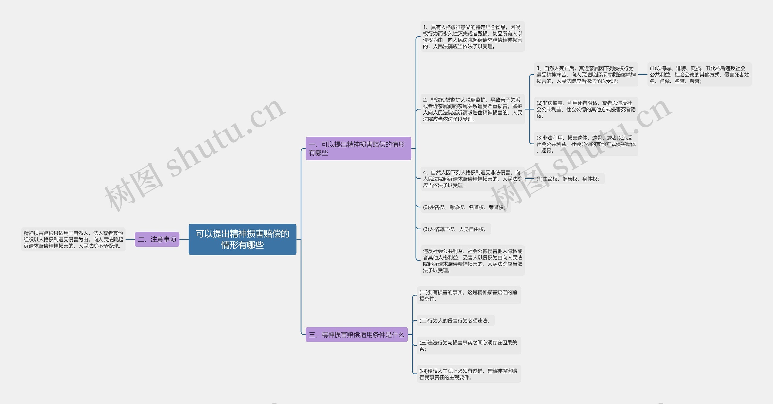 可以提出精神损害赔偿的情形有哪些思维导图