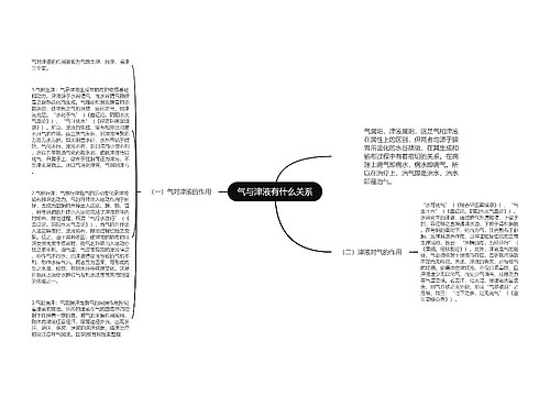 气与津液有什么关系