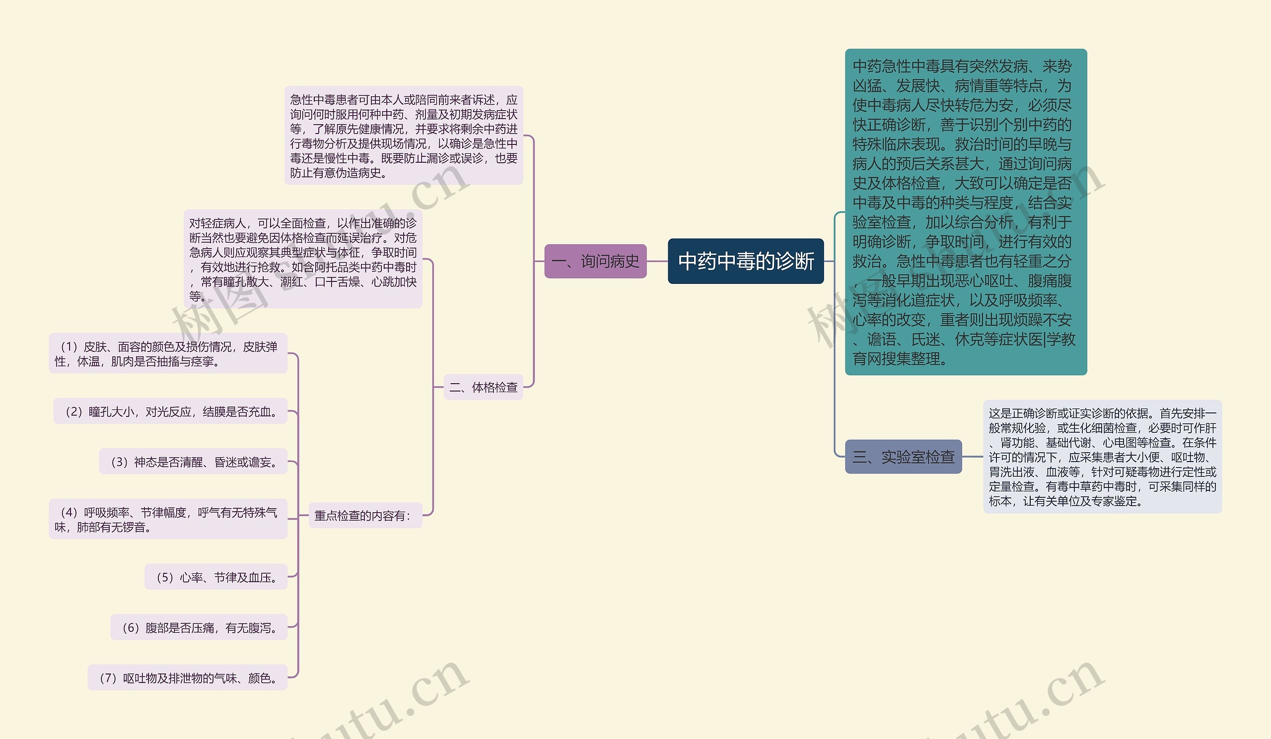 中药中毒的诊断思维导图