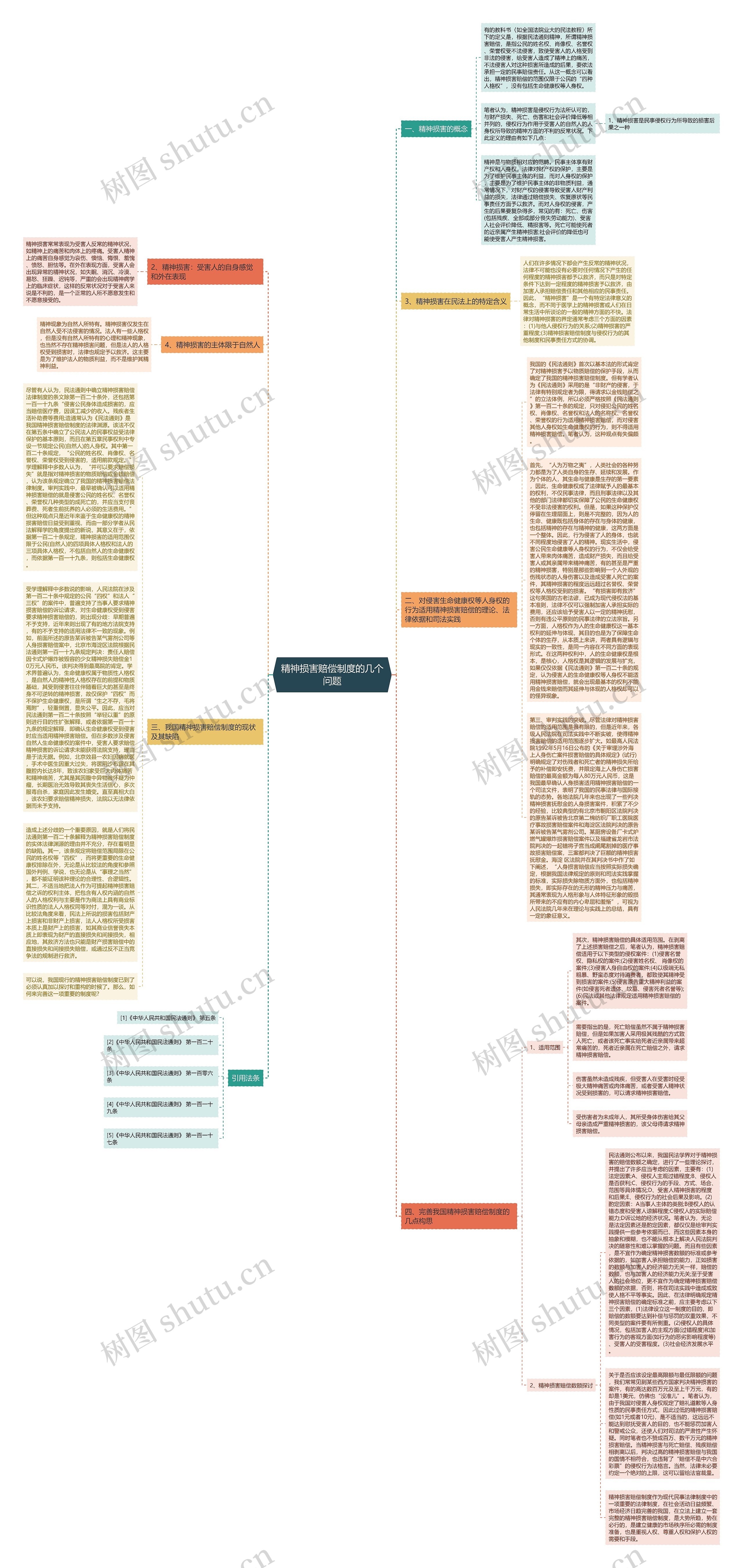 精神损害赔偿制度的几个问题思维导图