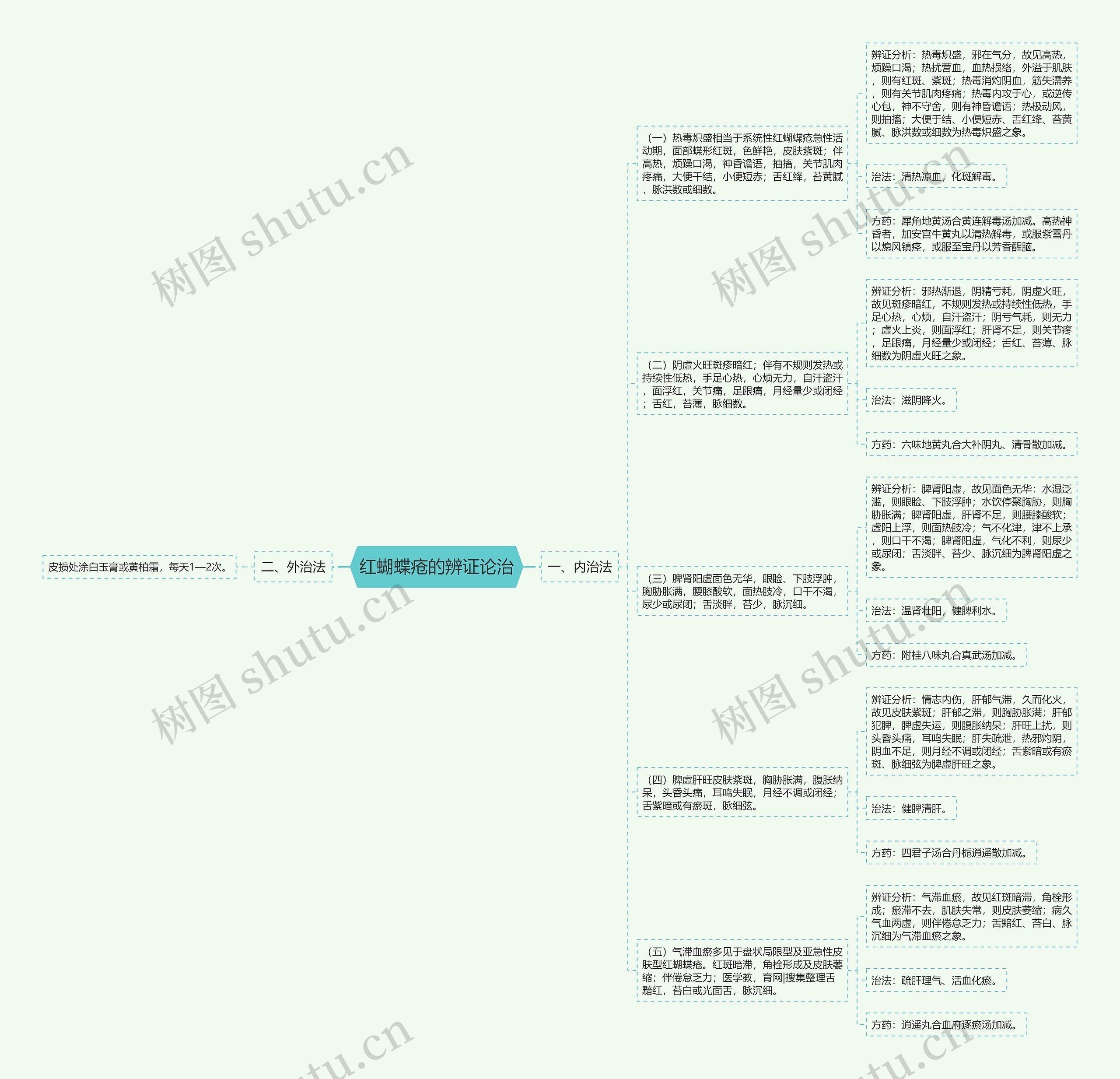 红蝴蝶疮的辨证论治思维导图