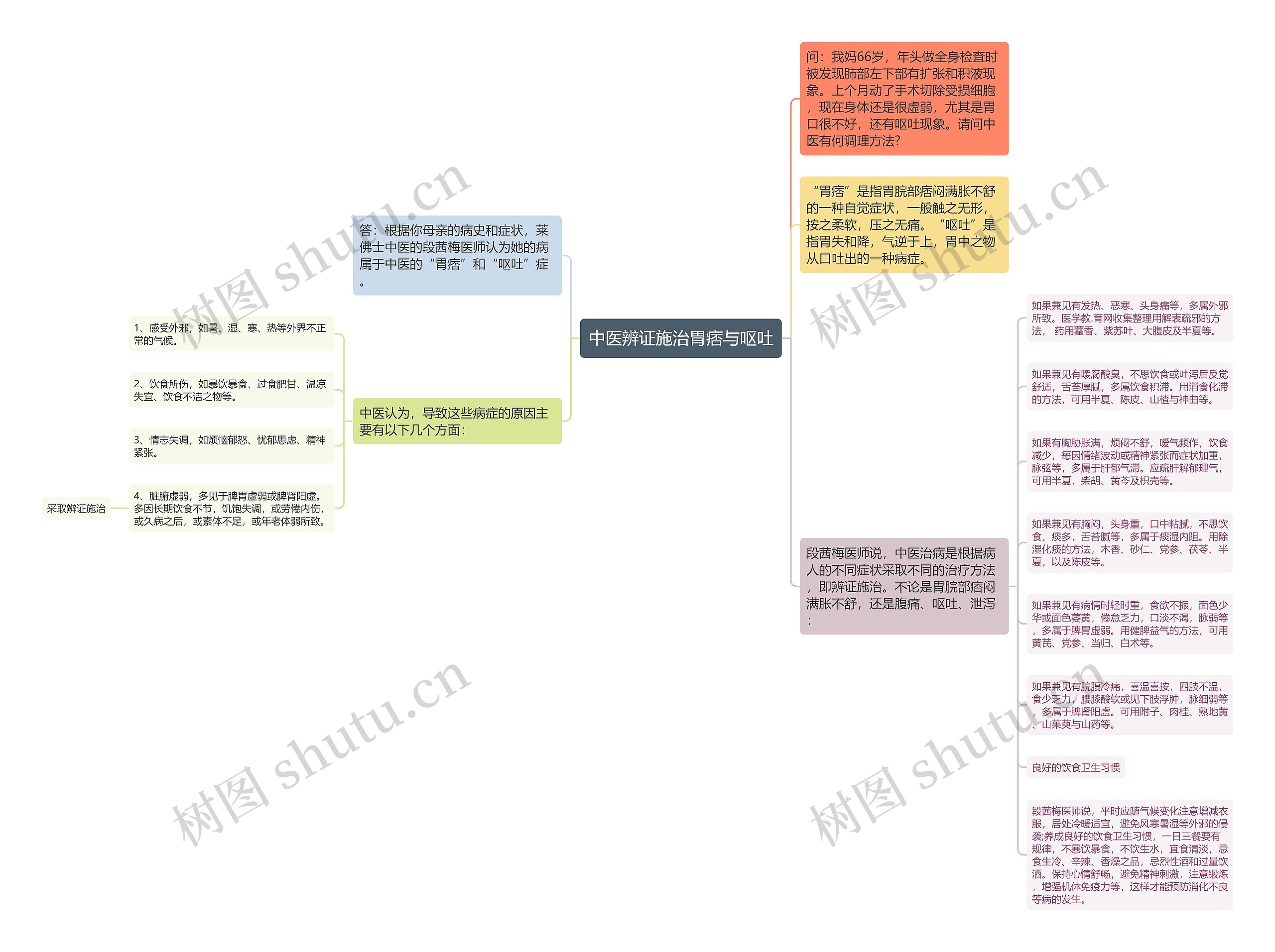 中医辨证施治胃痞与呕吐思维导图