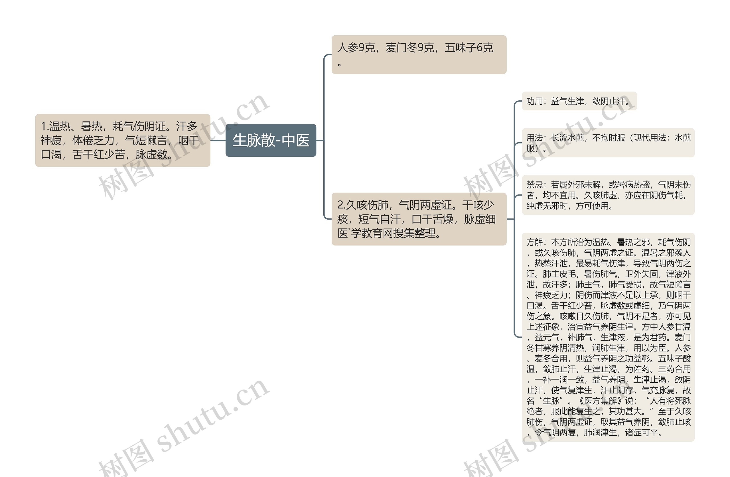 生脉散-中医思维导图