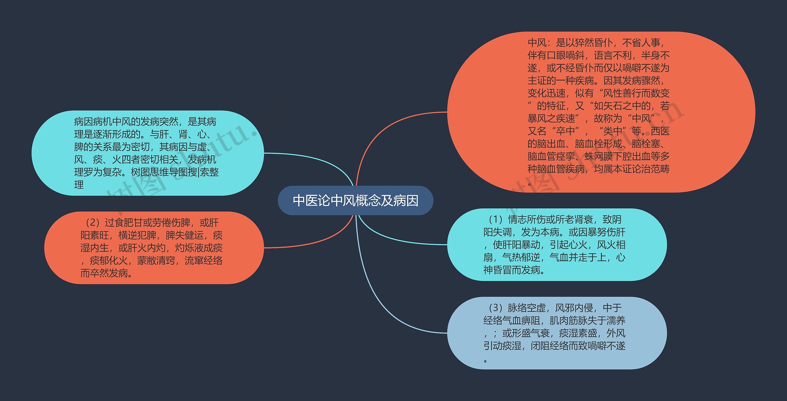 中医论中风概念及病因思维导图