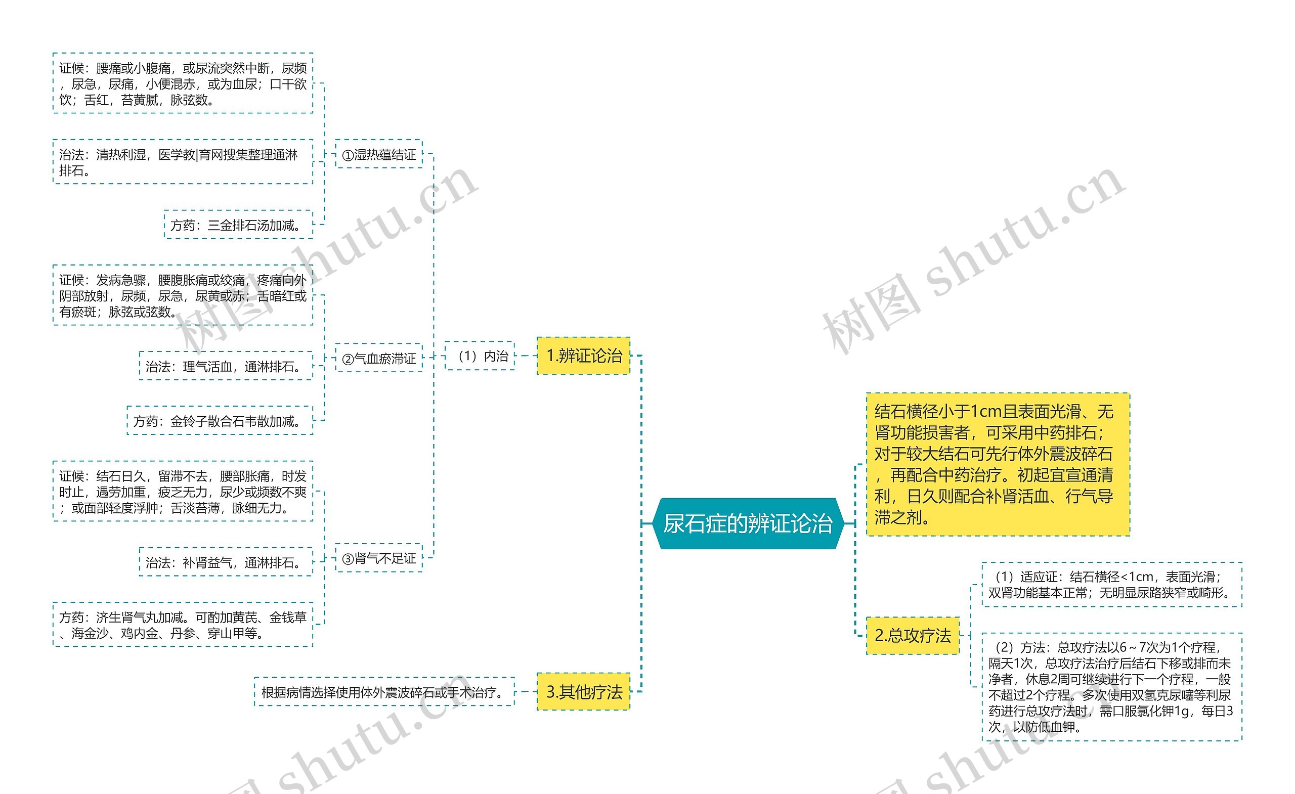 尿石症的辨证论治思维导图