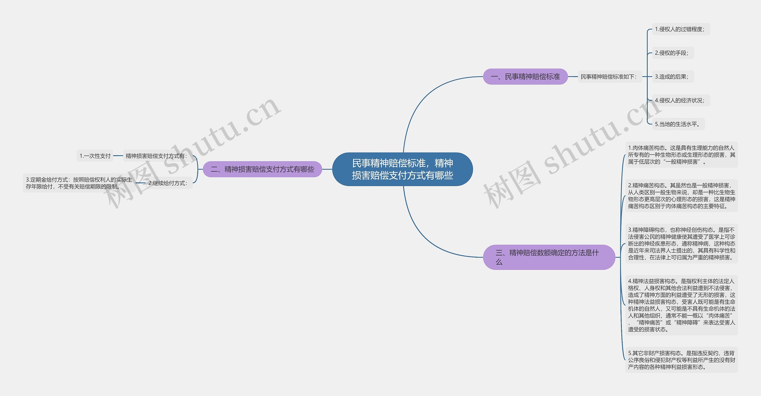 民事精神赔偿标准，精神损害赔偿支付方式有哪些思维导图