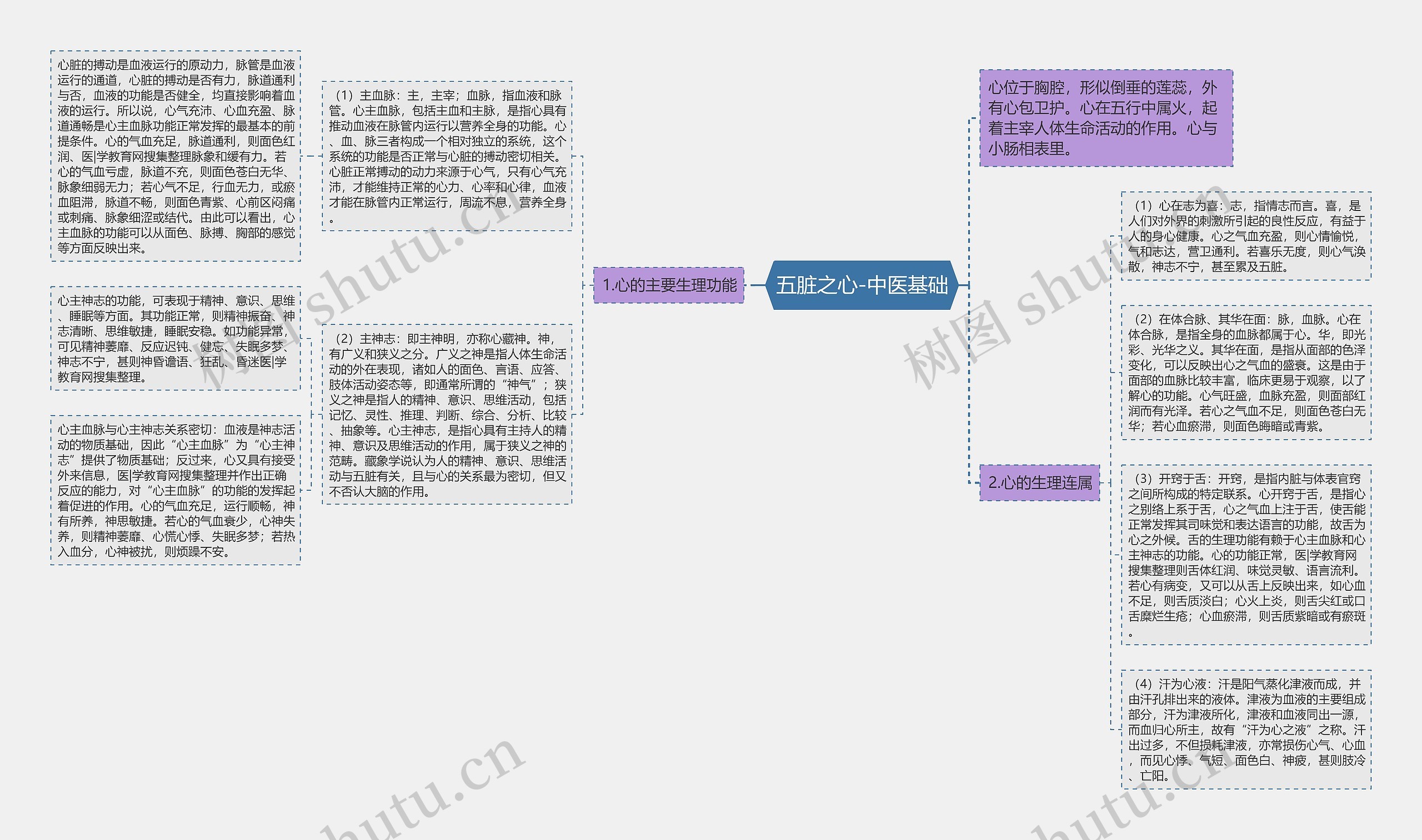 五脏之心-中医基础思维导图
