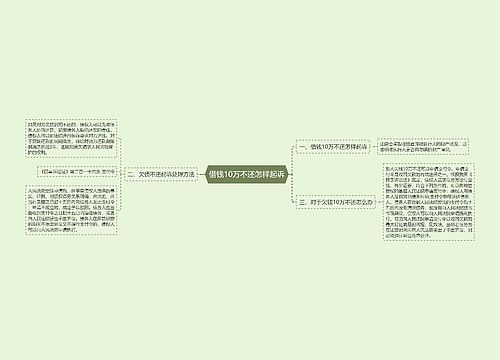 借钱10万不还怎样起诉