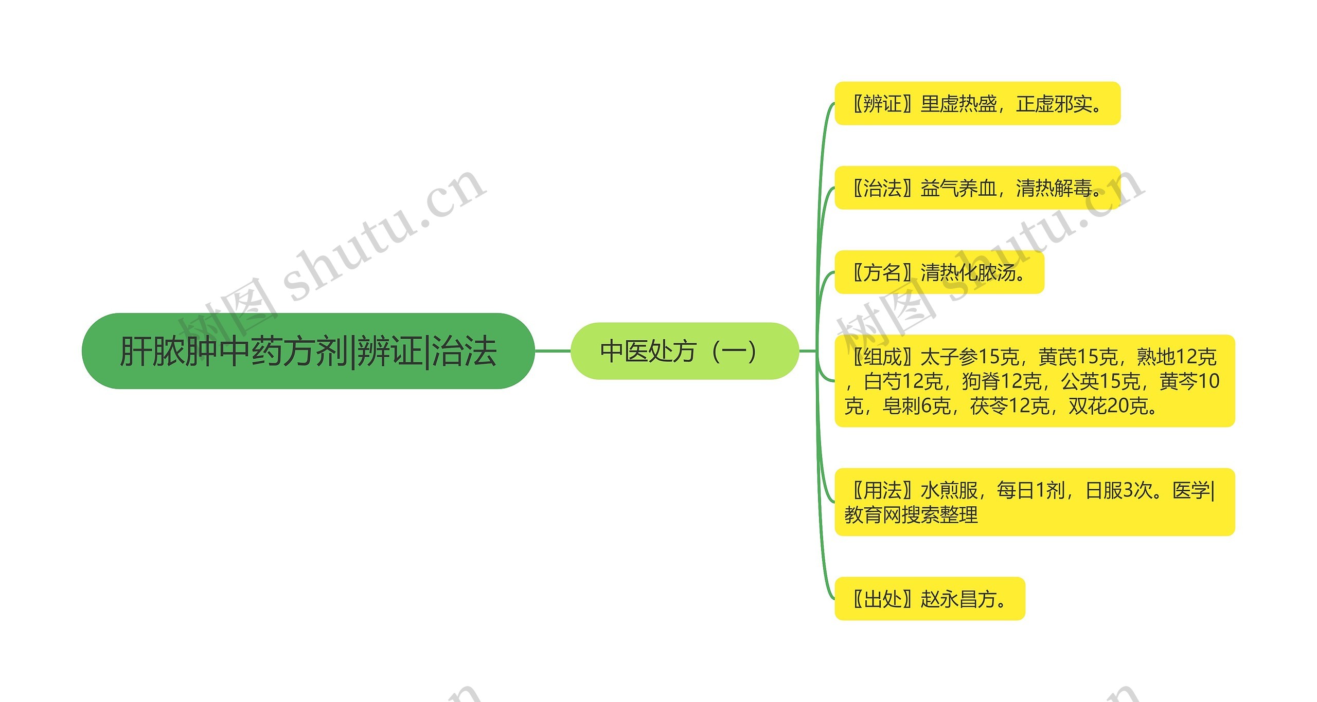 肝脓肿中药方剂|辨证|治法思维导图