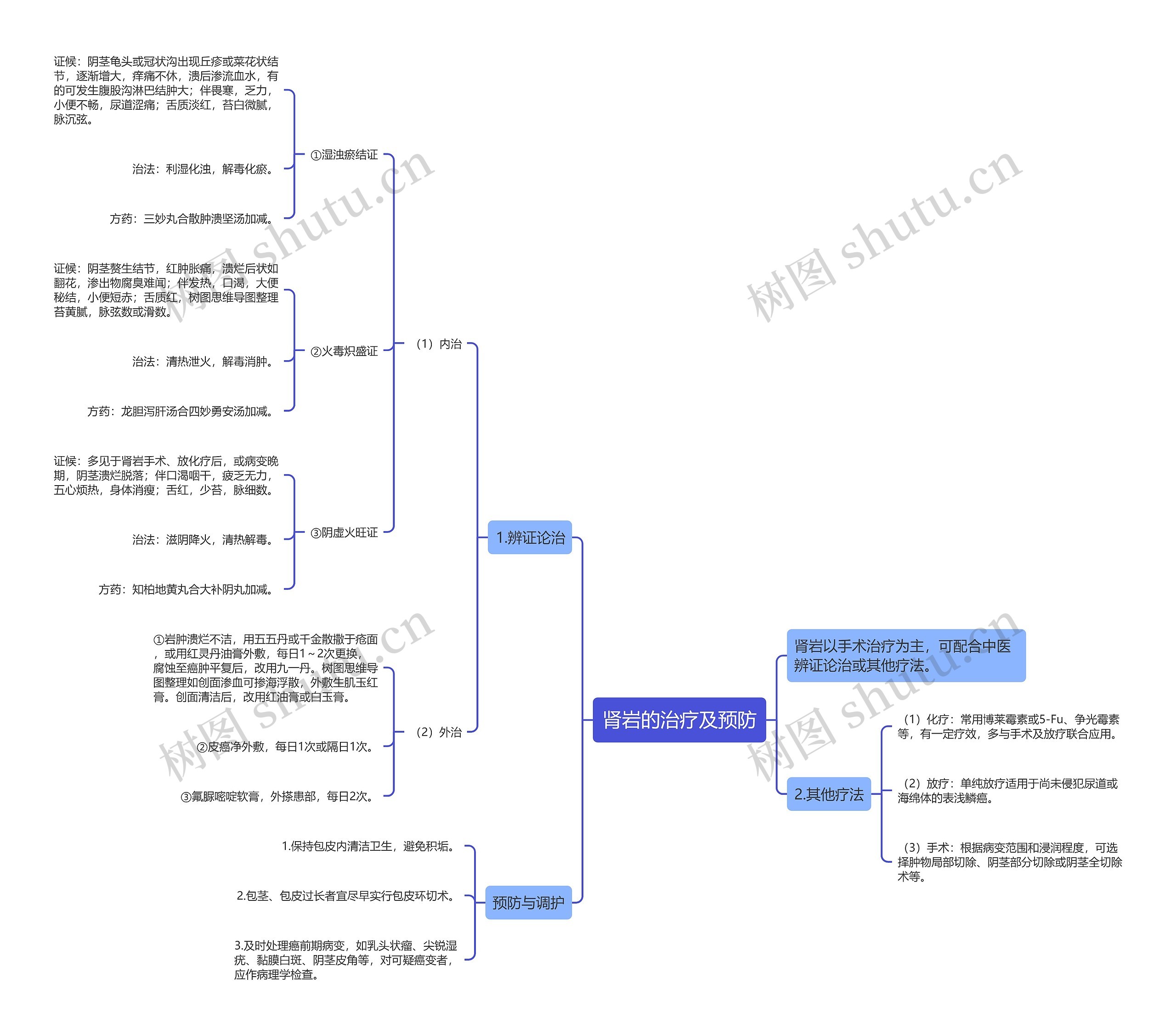 肾岩的治疗及预防思维导图
