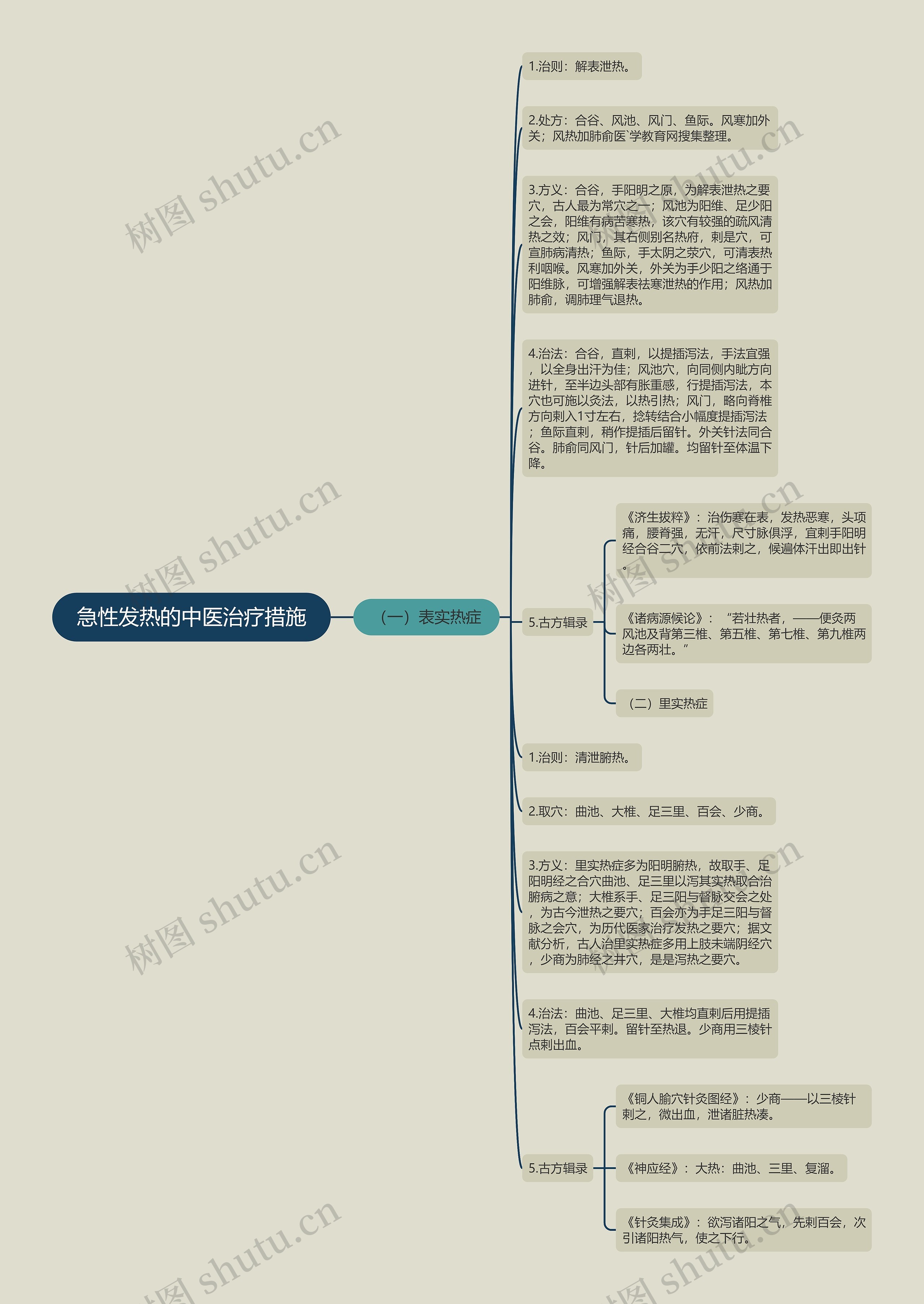 急性发热的中医治疗措施思维导图