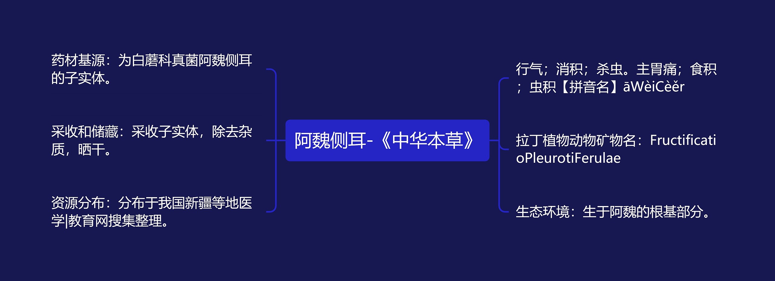 阿魏侧耳-《中华本草》思维导图