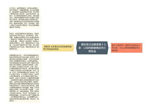 　侵权责任法解读第十七条：以相同数额确定死亡赔偿金