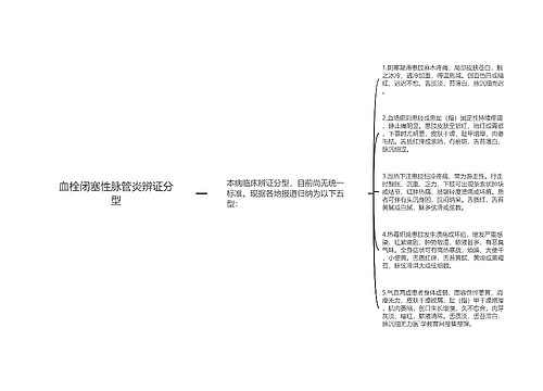 血栓闭塞性脉管炎辨证分型