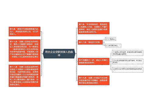 符合企业贷款担保人的条件