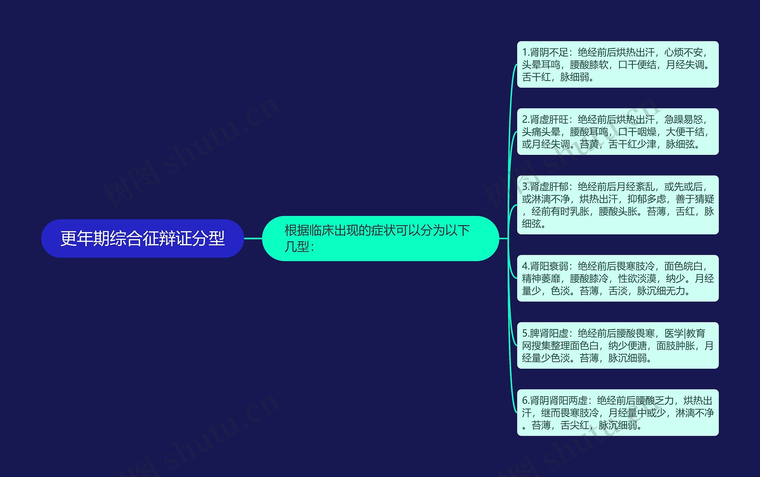 更年期综合征辩证分型思维导图