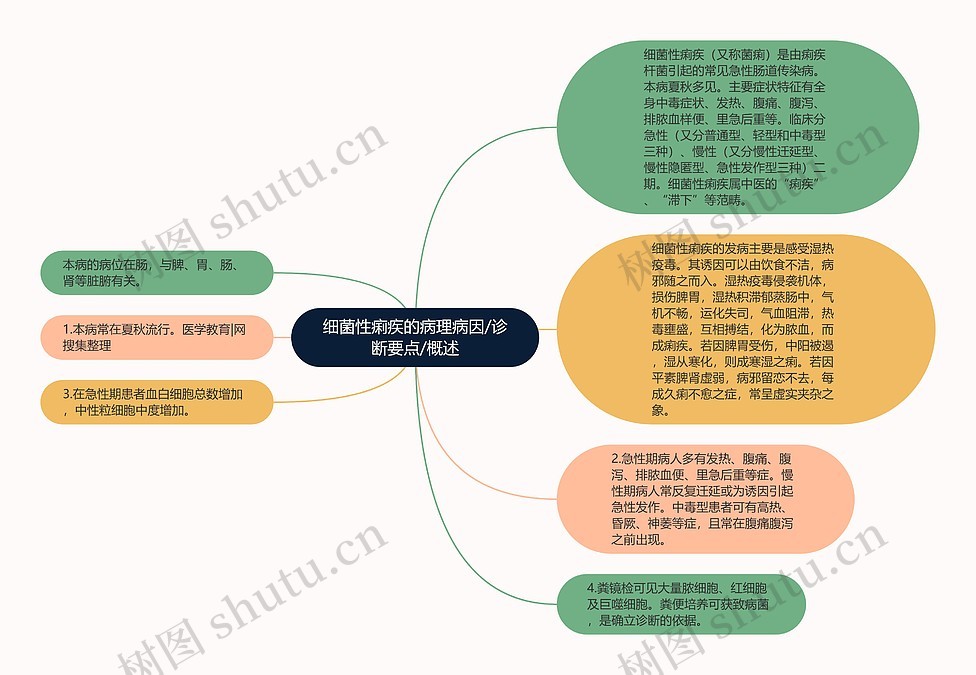 细菌性痢疾的病理病因/诊断要点/概述思维导图_编号p6955127-TreeMind树图