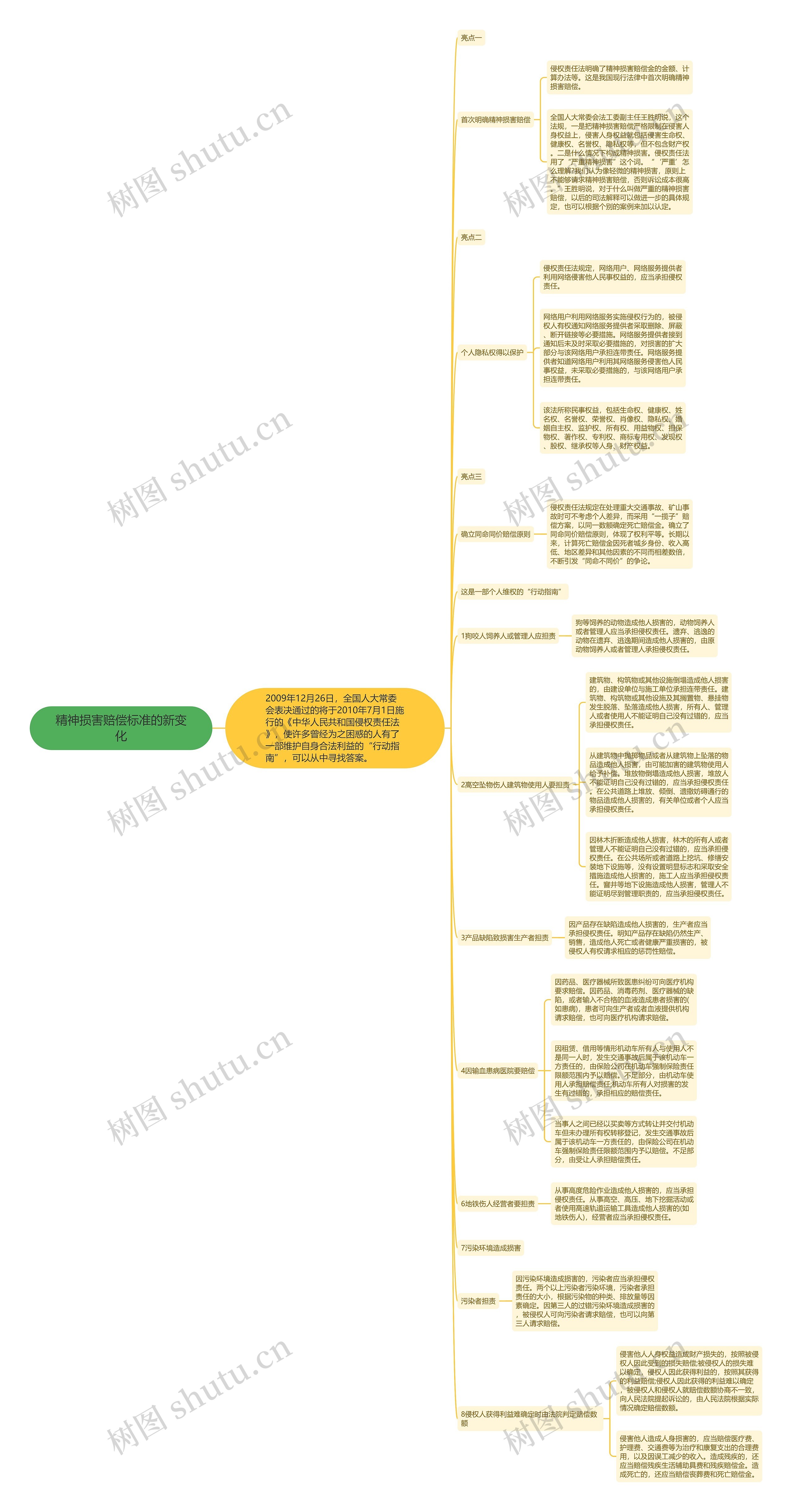 精神损害赔偿标准的新变化思维导图