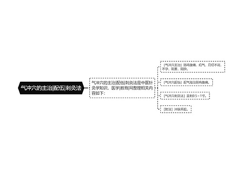 气冲穴的主治|配伍|刺灸法