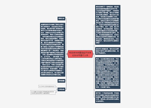 商品房存质量瑕疵开发商应按合同履行义务