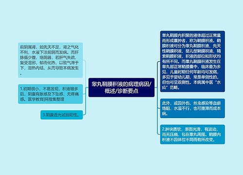 睾丸鞘膜积液的病理病因/概述/诊断要点