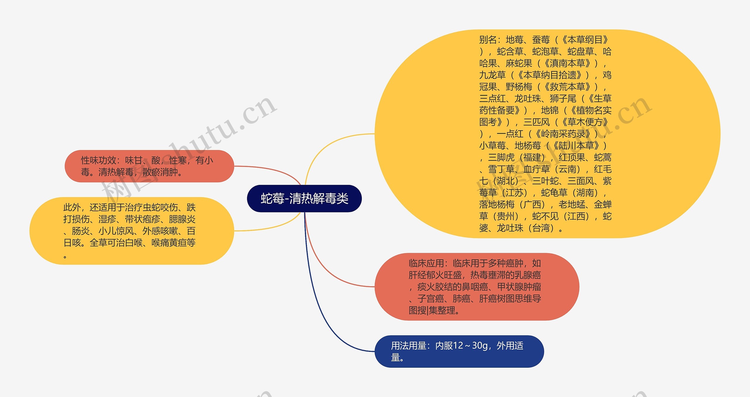 蛇莓-清热解毒类思维导图