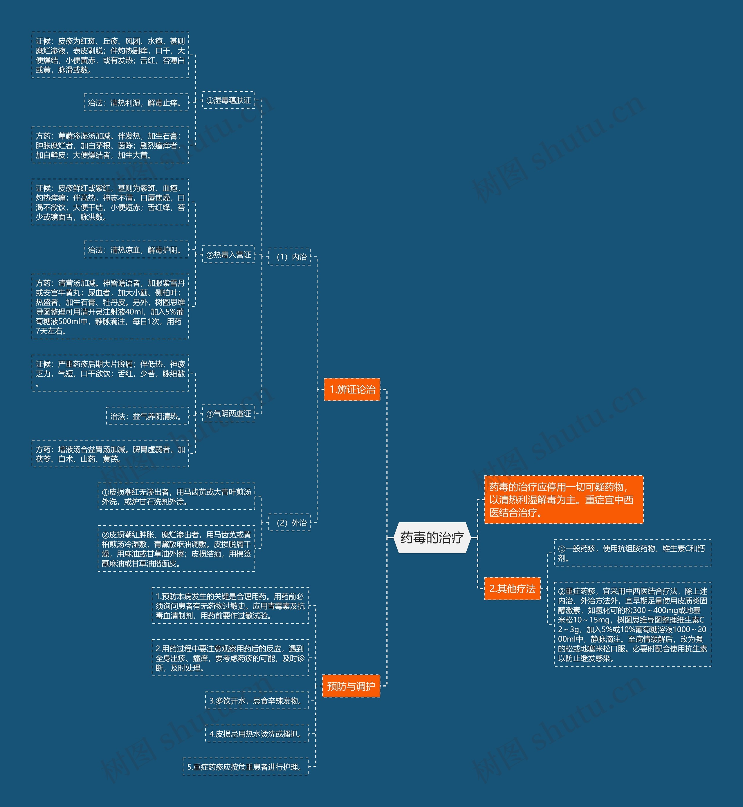 药毒的治疗思维导图