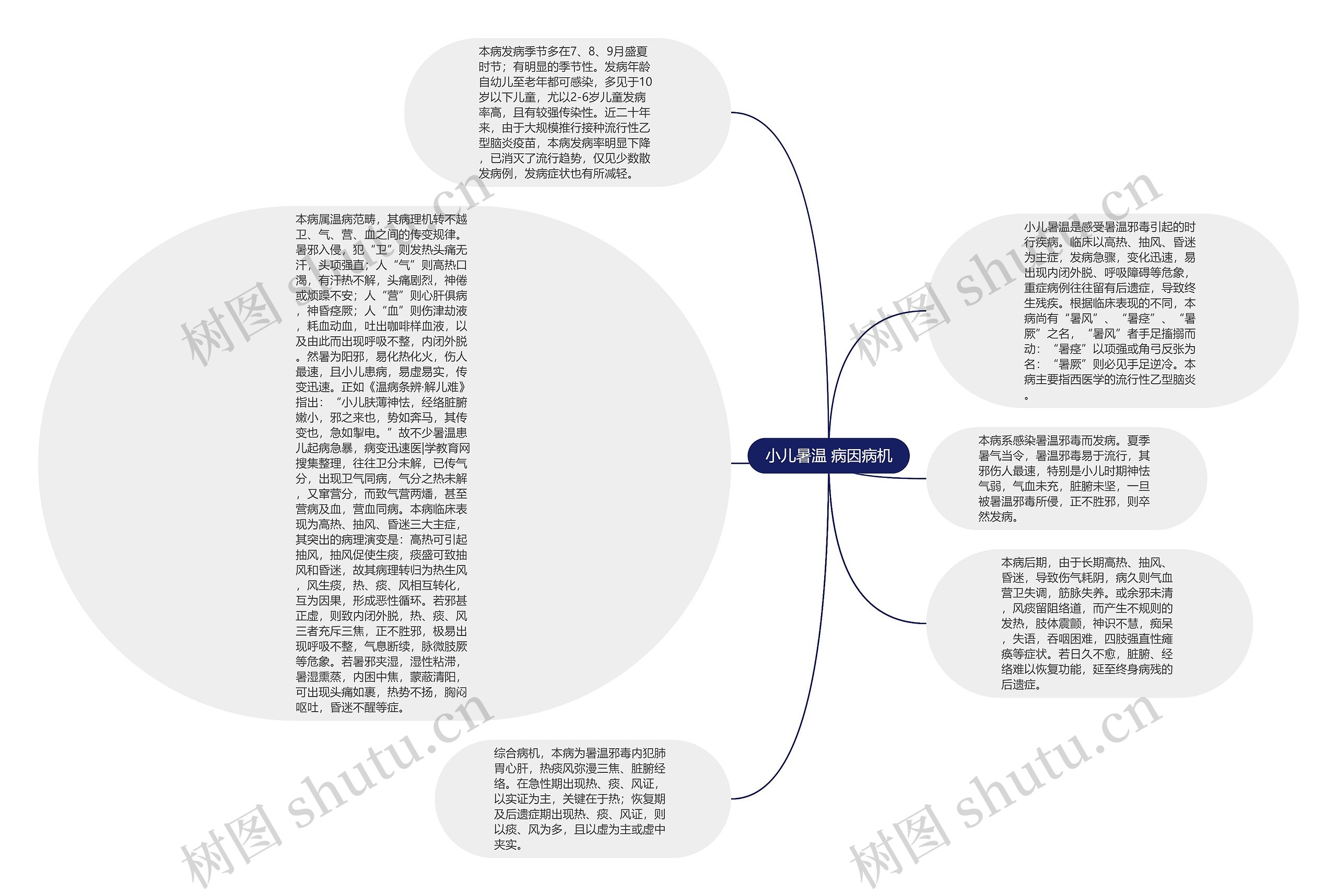 小儿暑温 病因病机思维导图