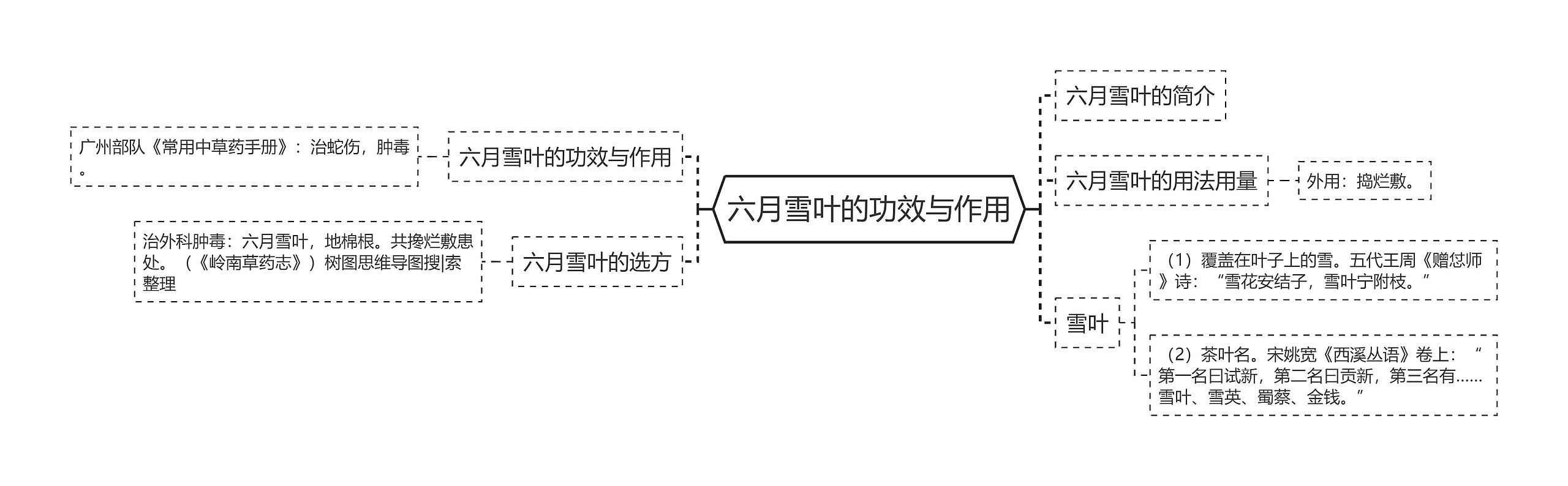 六月雪叶的功效与作用思维导图