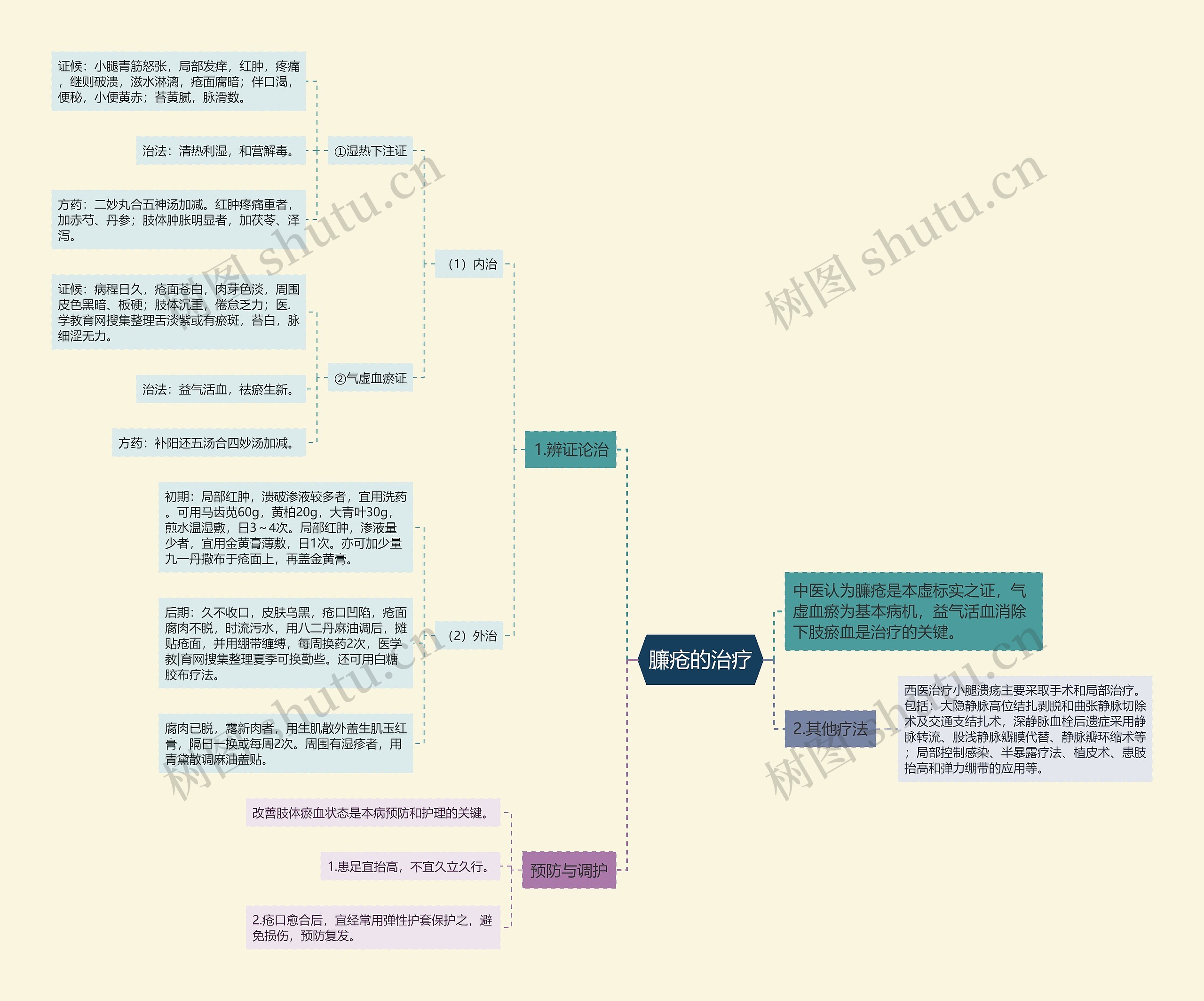 臁疮的治疗思维导图