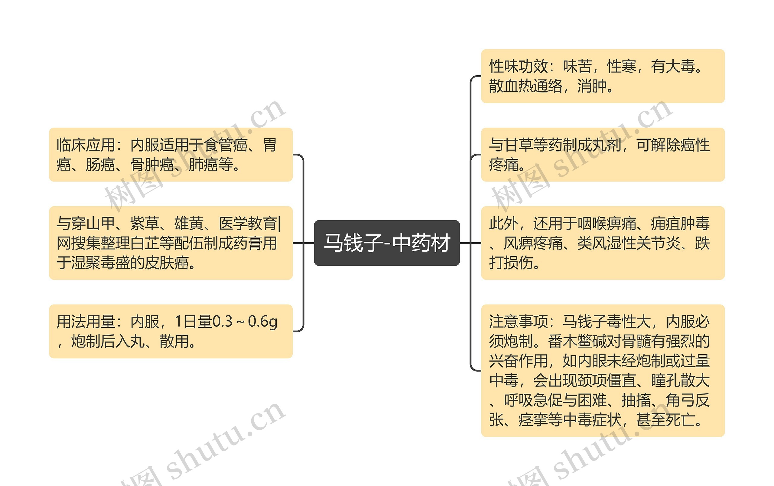 马钱子-中药材思维导图