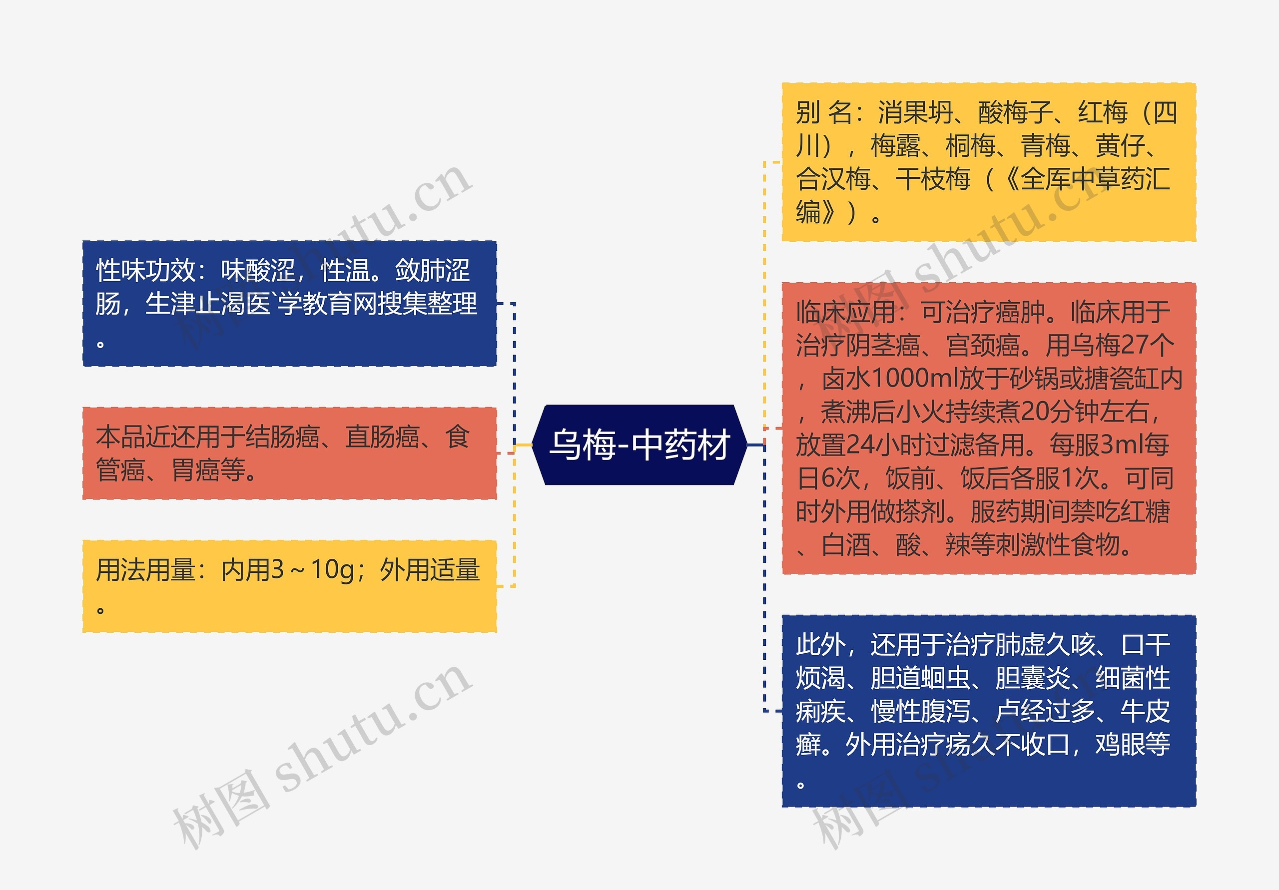 乌梅-中药材思维导图