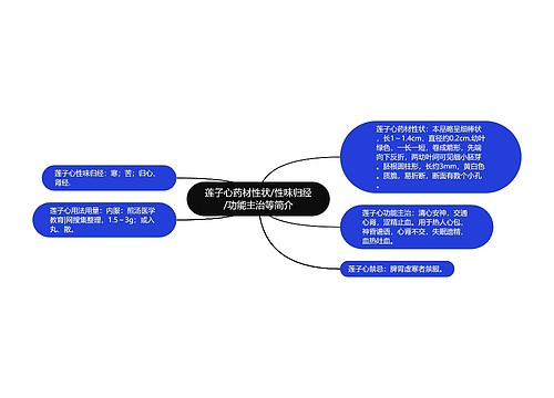 莲子心药材性状/性味归经/功能主治等简介