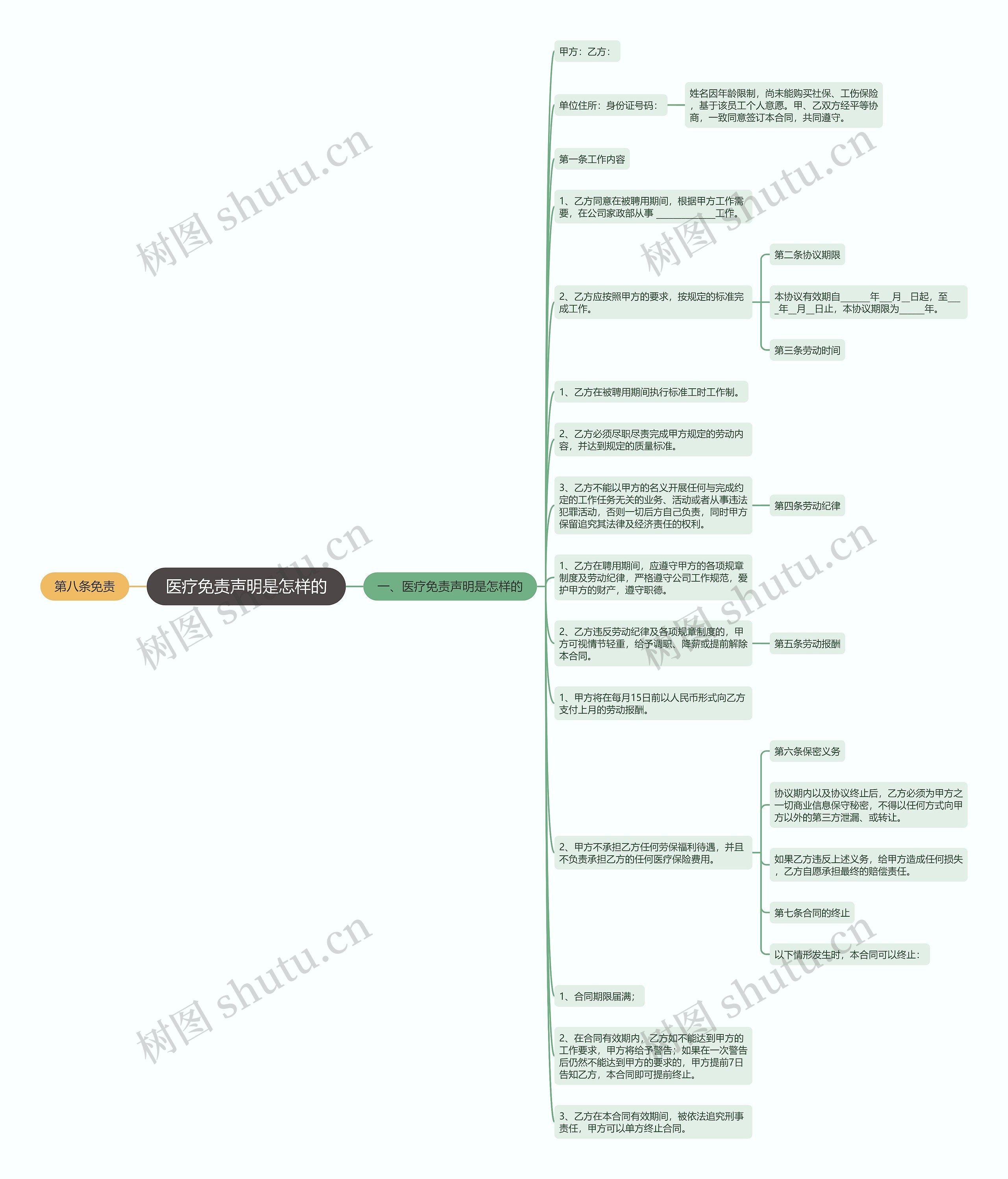 医疗免责声明是怎样的思维导图