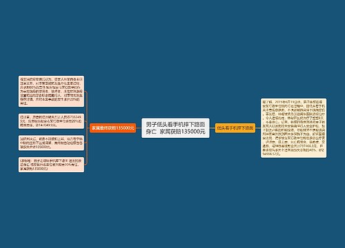 男子低头看手机摔下路面身亡  家属获赔135000元