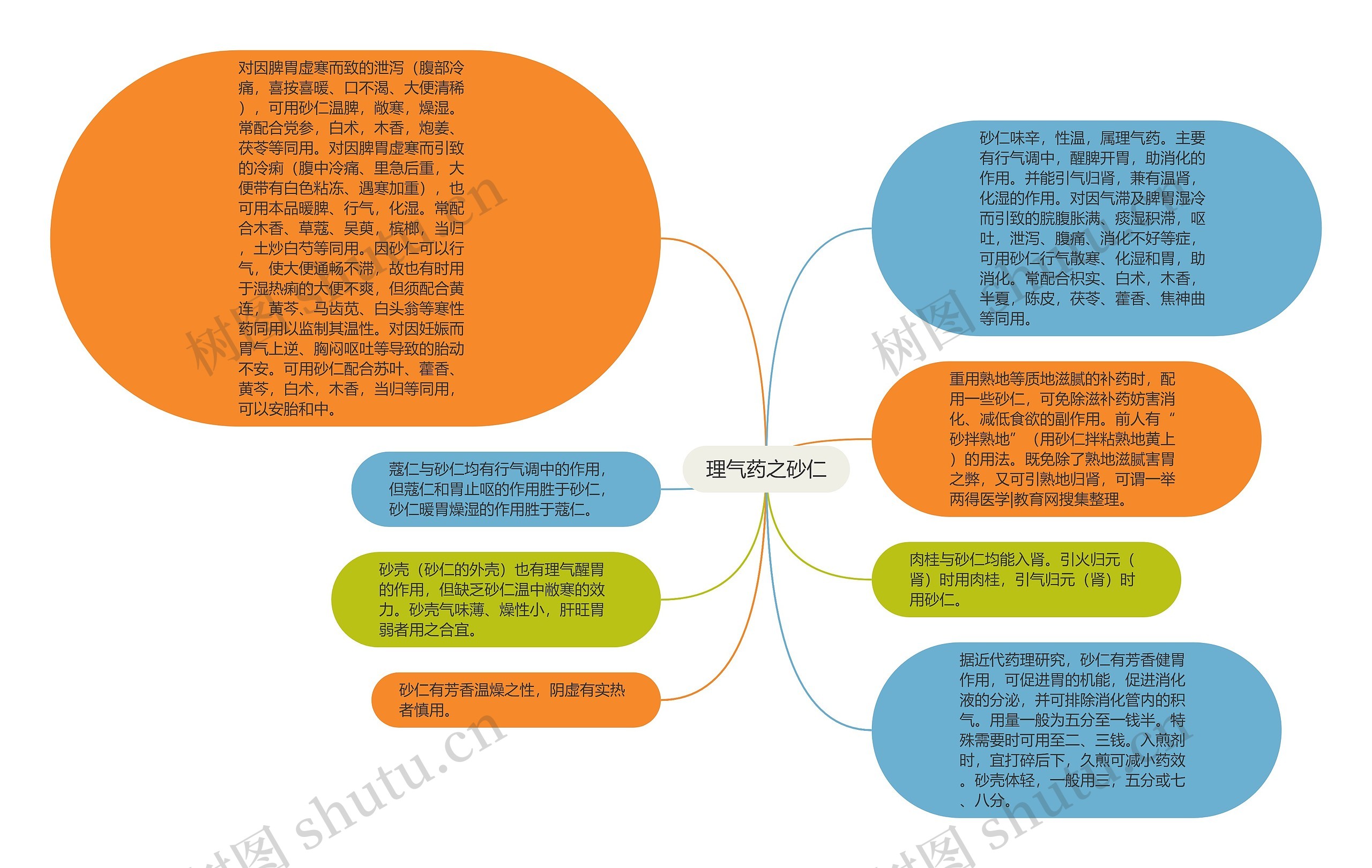 理气药之砂仁思维导图