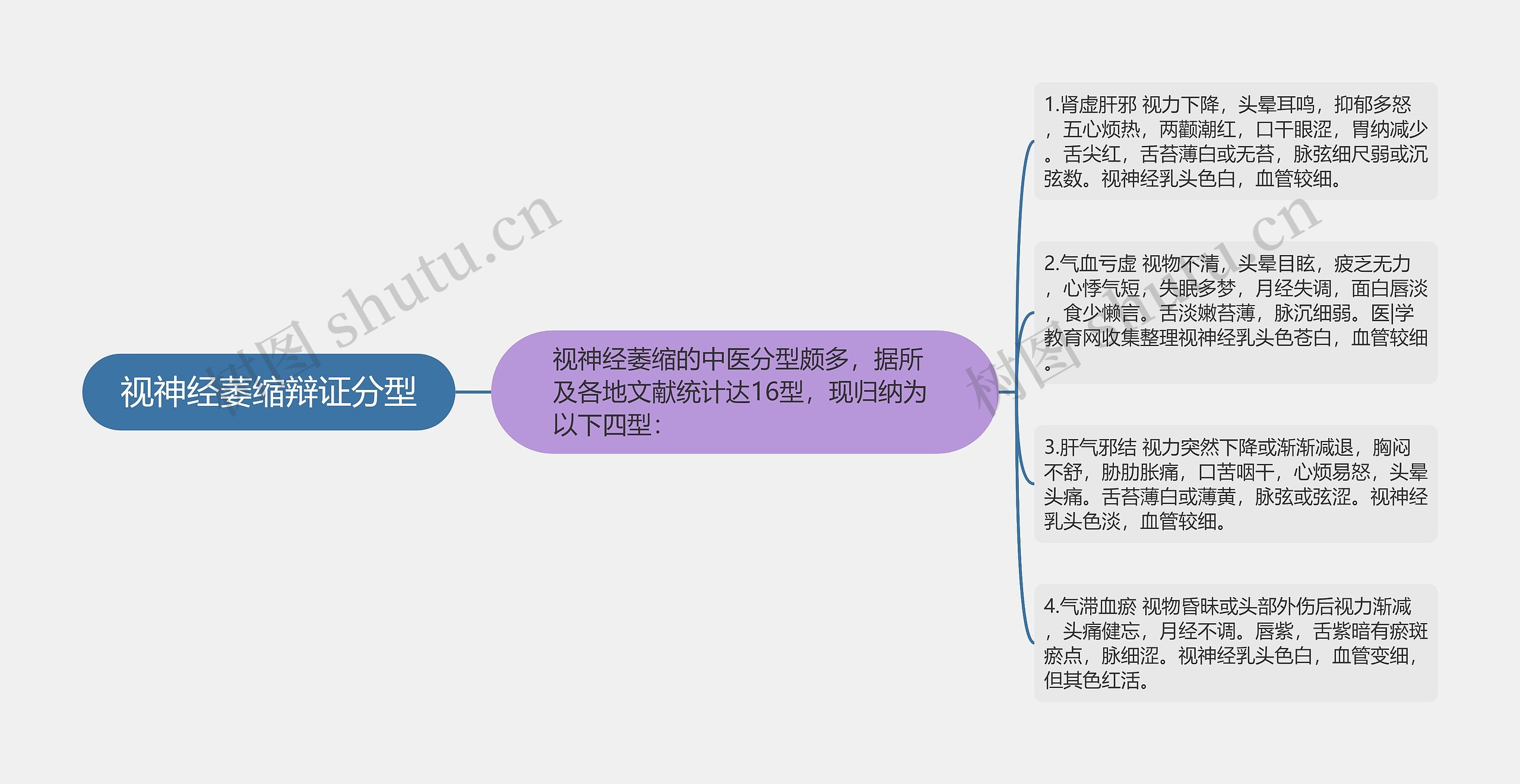 视神经萎缩辩证分型思维导图