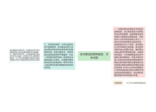 多式联运的货物毁损、灭失问题