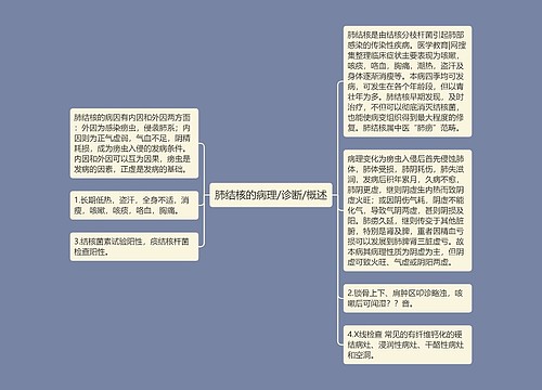 肺结核的病理/诊断/概述