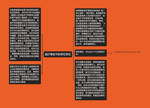 医疗事故中的举证责任