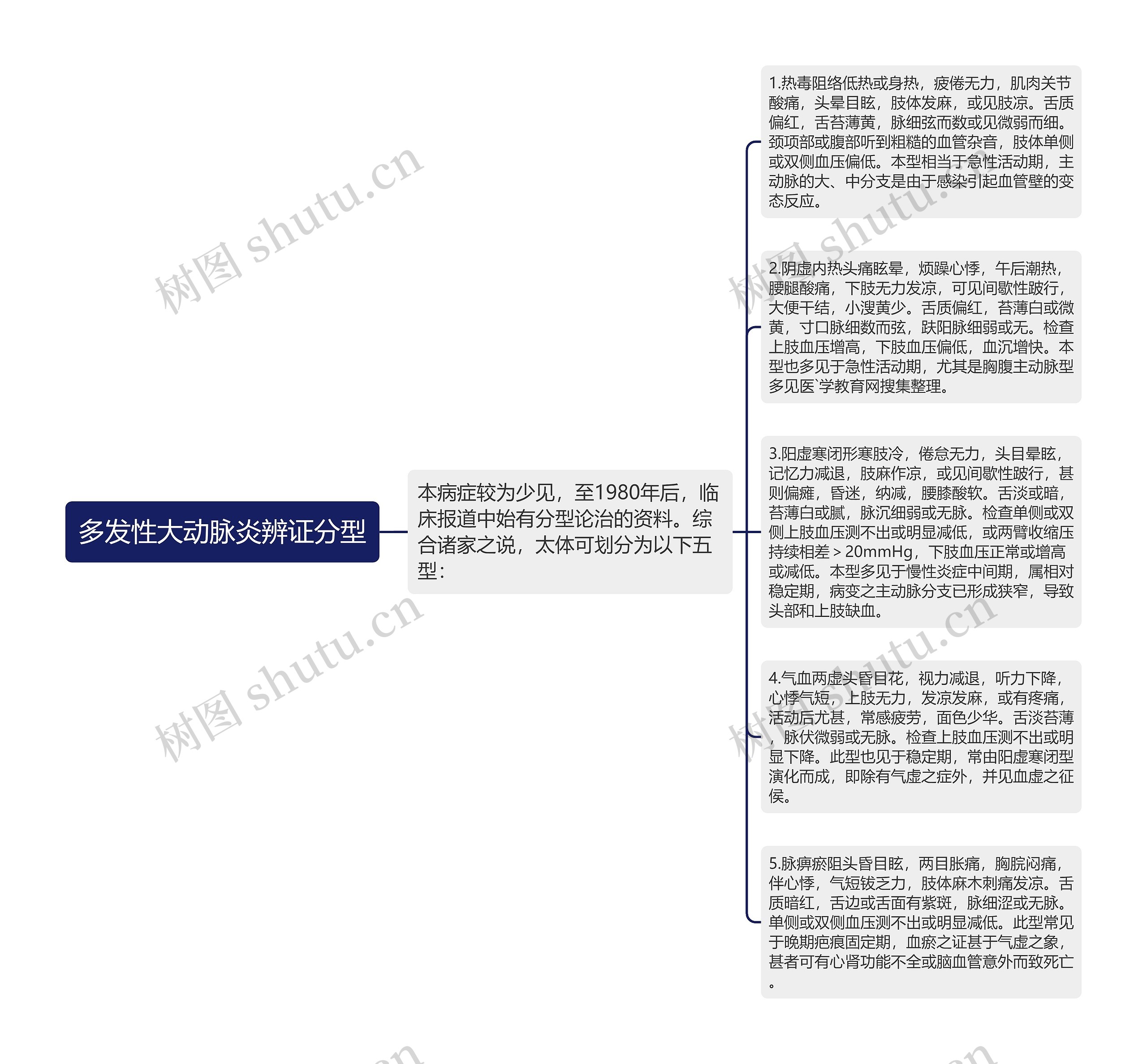 多发性大动脉炎辨证分型思维导图