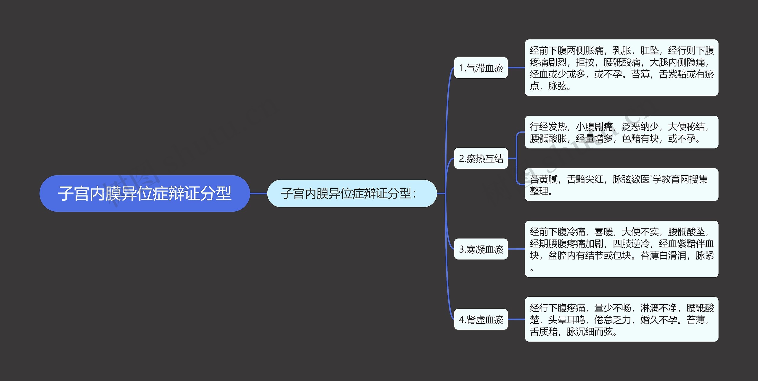 子宫内膜异位症辩证分型思维导图