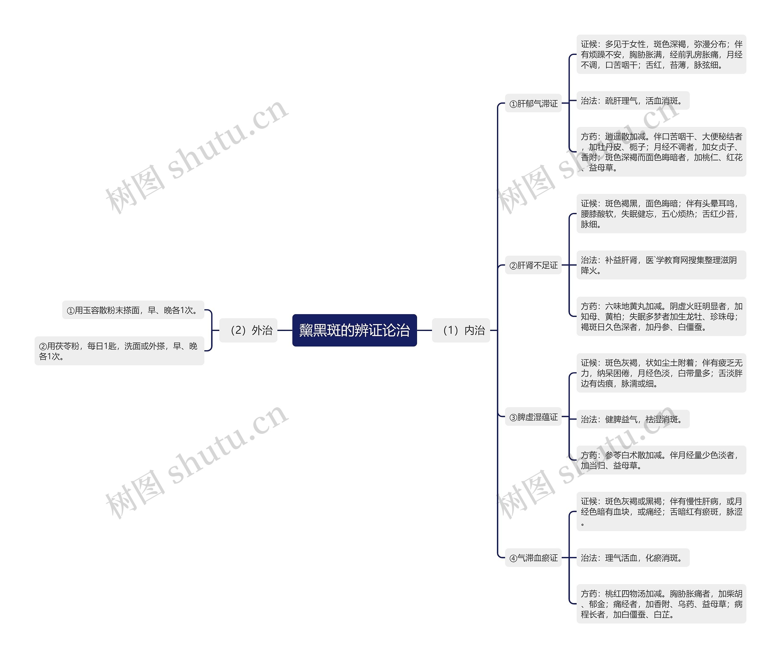黧黑斑的辨证论治思维导图