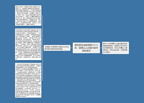 侵权责任法解读第六十八条：因第三人过错污染环境的责任