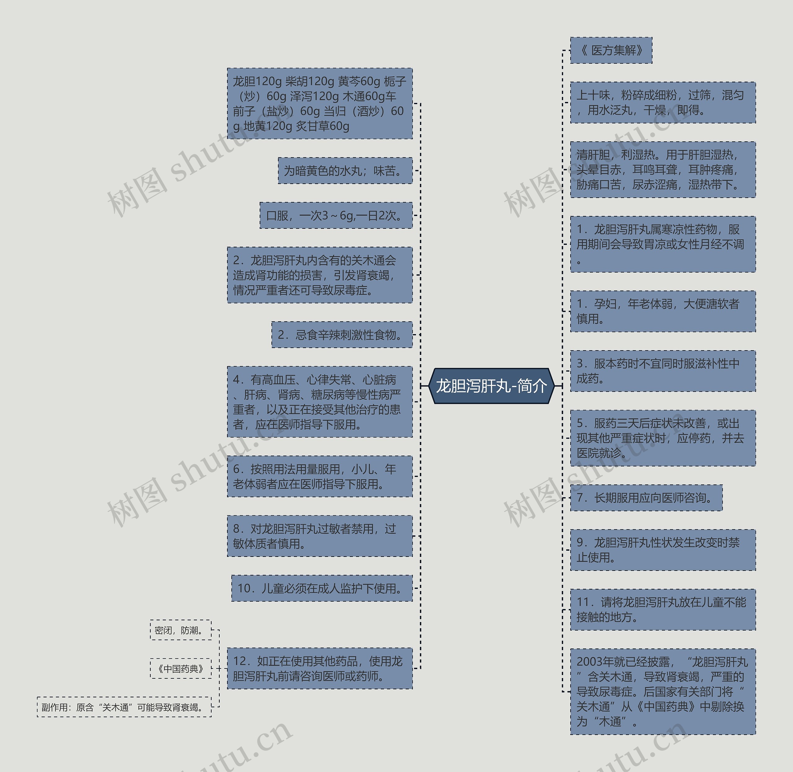 龙胆泻肝丸-简介思维导图