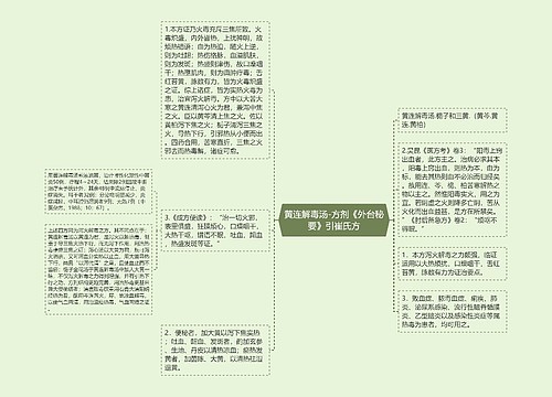 黄连解毒汤-方剂《外台秘要》引崔氏方