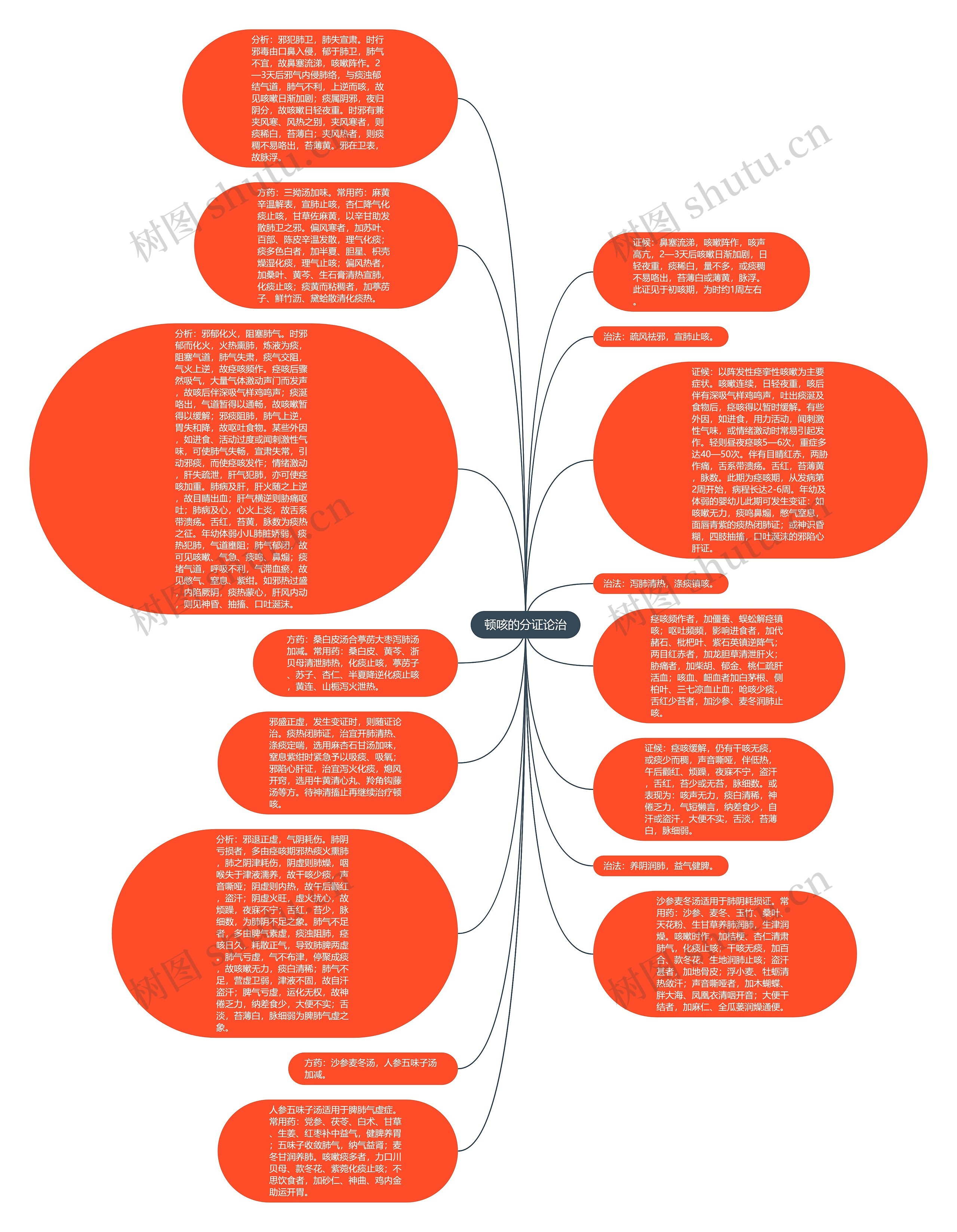 顿咳的分证论治思维导图